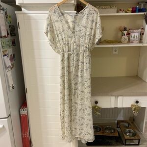Floral Cream Maxi Dress Tunic